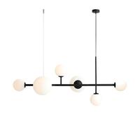 Lámpara Colgante Negra Blanca Esfera Vidrio Salón E27 E14 Luz Colgante Moderna