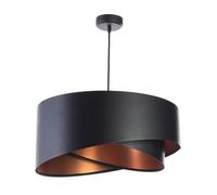 Lámpara Colgante Negra Cobre E27 Redonda D: 50 Cm Moderna Para Mesa De Comedor
