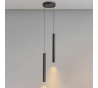 Lámpara colgante negra con cilindro LED, lámpara colgante de tubo largo, iluminación de techo, luces colgantes minimalistas para restaurante, oficina, bar, cocina, isla, luces colgantes Star of Light