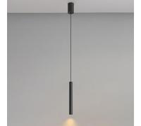 Lámpara colgante negra con cilindro LED, lámpara colgante de tubo largo, iluminación de techo, luces colgantes minimalistas para restaurante, oficina, bar, cocina, isla, luces colgantes Star of Light