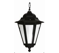 Lámpara Colgante Negra De Aluminio IP44 Rústica E27 Para Jardín Y Balcón