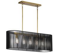 Lámpara Colgante Negra De Latón De 101,6 Cm De Largo 5x E27 Metal Ajustable