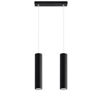 Lámpara Colgante Negro Metal 2-flammig GU10 Altura Regulable B: 30 CM