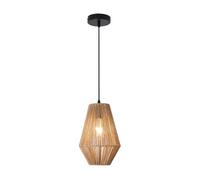 lux.pro Lámpara Colgante 1xE27 60W Lámpara de Techo Estilo Industrial Altura Regulable (0-140 cm) Metal Pantalla de Cuerda 160 x Ø 20 cm - Beige