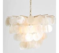 Lámpara colgante Nordic Personality Shell Wind Chime Chandelier Indoor Adjustable Pendant Light Modern Living Room Bedroom Suspended Fixture for Hotel Home Ceiling Hanging E14(B)(A)