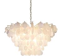 Lámpara colgante Nordic Personality Shell Wind Chime Chandelier Indoor Adjustable Pendant Light Modern Living Room Bedroom Suspended Fixture for Hotel Home Ceiling Hanging E14(B)(B)