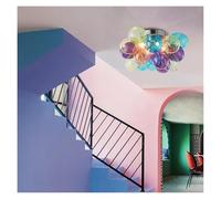 Lámpara Colgante nórdica Creativa de Cristal de Colores con Forma de Globo, Ideal para Tiendas de Ropa, restaurantes, cocinas o como lámpara de araña. Luz cálida para la decoración de habita