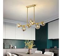 Lámpara Colgante nórdica de Cristal, lámpara Colgante de Metal, lámpara Colgante esférica, diseño Creativo para Sala de Estar, decoración de Interiores, luz de Clase energética A (9 lámparas)