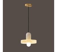 Lámpara Colgante Nórdica de Piedra Blanca con Diseño de Nube, Lámpara de Techo de un Solo Cabezal con Piedra de Mica Española, Lámpara Colgante Ajustable E27 para Cocina, Isla, Comedor Y Sala de Estar