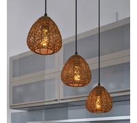 Lámpara colgante OSRAM Decor Paper Drop, 3 luces largas, beige, E27