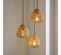 Lámpara colgante OSRAM Decor Paper Drop, 3 luces redondas, beige, E27