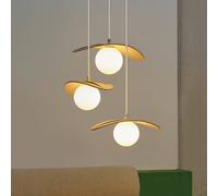 Lámpara colgante OSRAM Decor Pearl, 3 luces, beige, fieltro, G9