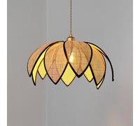 Lámpara colgante OSRAM Decor Rattan Lotus, Ø 48 cm, beige, E27