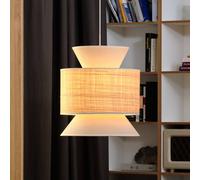 Lámpara colgante OSRAM Decor Wrap Cone, beige, rafia, lino, E27