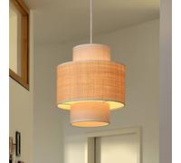 Lámpara colgante OSRAM Decor Wrap Cylinder, beige, rafia, lino