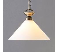 Lámpara colgante Otis de Lindby, Ø 30 cm, blanca, cristal, cono, E27