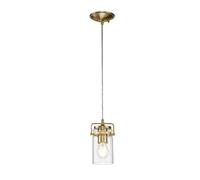 Lámpara Colgante Pantalla de Cristal E27 B: 12 CM En Latón Ajustable