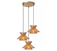 Lámpara Colgante Papel Natural Oro L: 60,9 CM E27 Natural Comedor Pendelleuchte