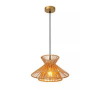 Lámpara Colgante Papel Pantalla Natural Dorado Ø32 Cm E27 Natural Comedor