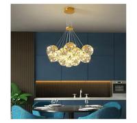 Lámpara Colgante para Dormitorio, Sala de Estar, Mesa de Comedor, Bar, Cocina, decoración del hogar, Moderna lámpara de araña LED con Forma de Luna Estrellada (13 Luces C, Tricolor)