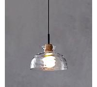 Lámpara colgante para isla de cocina, lámpara colgante de techo de vidrio martillado, luces suspendidas de madera de granja, mesa de comedor, lámparas de techo colgantes tipo loft, casquillo E27 Star