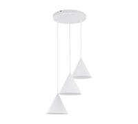 Lámpara Colgante Pendelleuchte Comedor Mesa Metal Ø 42CM Blanco 3-flammig Retro
