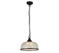 Lámpara Colgante Pendelleuchte Cristal Metal Ø 27CM Negro Claro E27 Cocina Mesa