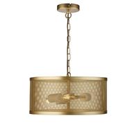 Lámpara Colgante Pendelleuchte Metal Ø 45CM Redondo en Dorado 3x E27 Retro Mesa