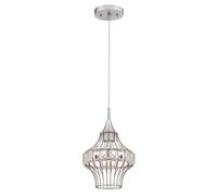 Lámpara Colgante Pendelleuchte Shannon Nickel Cristal E27 1 Luz Salón [EEK: No clasificado]