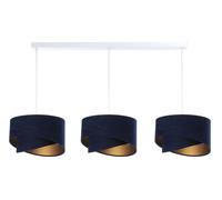 Lámpara Colgante Pendelleuchte Tela Blanco Azul Oro 3-flammig E27 Velur Óptica