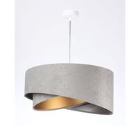 Lámpara Colgante Pendelleuchte Tela Gris Oro Plata E27 Redondo D:50CM Velur