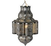 Lámpara Colgante Pendiente De Techo Marrakesch 45cm E27 Metal Plata Marroquí
