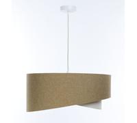Lámpara Colgante Pendiente E27 Redonda D: 45 Cm Beige Crema Tela Ajustable Boho