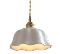 Lámpara Colgante pequeña de cerámica Japonesa Creativa con Forma de Flor, iluminación de Techo con Rosca E27, Minimalista, Ideal para Decorar pasillos, Salones de té y cafeterías.