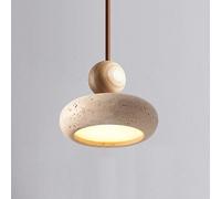 Lámpara Colgante Pequeña De Travertino Amarillo, Lámpara De Araña De Iluminación Colgante De Cabecera Estilo Wabi-Sabi, Luces De Techo LED Vintage Para Comedor, Bar, Isla De Cocina, 3000 K - Luces Cál