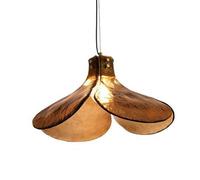 Lámpara Colgante Personalizada con Forma de pétalo, Base E14, de Cristal, Estilo Retro, de un Solo Cabezal, Ideal para Decorar dormitorios, cocinas, Islas y cafeterías.