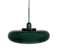 Lámpara Colgante Planet de con Aro de Madera/ Verde Oscuro
