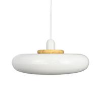 Lámpara Colgante Planet de con Aro de Madera y Blanco