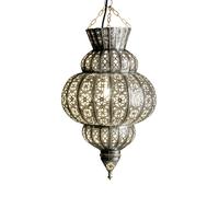 Lámpara colgante de plata harén E27 portalámparas, marroquí lámpara de techo de Marruecos | lámpara oriental de diseño para salón, cocina o para colgar sobre el comedor, hierro, plateado, E27 40.00W