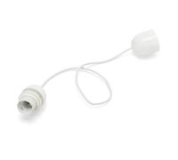 Lámpara colgante premontada con cable de 65cm y portalámparas E27. Color blanco.