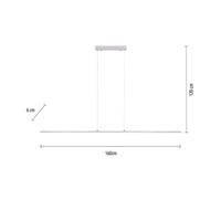 Lámpara colgante PURE LED Lite, plata, 160 cm, CCT, atenuable EC:EPREL:0001467
