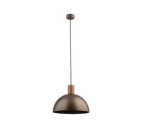 Lámpara Colgante Redonda Ø 33,5 Cm H: Max. 170 Cm Metal Madera Marrón