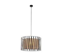 Lámpara Colgante Redonda Ø 50 Cm 3X E27 Negra Marrón Moderna Comedor