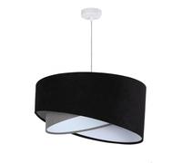 Lámpara Colgante Redonda D: 50 Cm E27 Negro Gris Tela Terciopelo