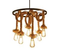 Lámpara Colgante Redonda de Hierro Retro, Estilo péndulo Industrial, lámpara de Techo de Hierro Vintage, Decorativa para cafetería, Restaurante, Sala de Estar, Comedor, Bar (3 Luces) (un Color, 6 lu