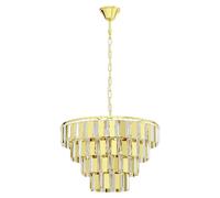 Lámpara colgante redonda Erseka (40 W, Ø x Al: 48,5 x 145 cm, Oro, E27)