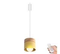 Lámpara colgante regulable alimentada por batería Lámpara colgante moderna de metal para mesita de noche de cocina Café inalámbricaDiseño en iluminación interior amarilla elegante y versátil
