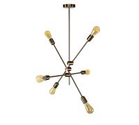Lámpara Colgante Regulable Retro De Metal En Latón 6x E27 Sputnik