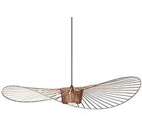 Lámpara Colgante Retro De Vértigo Araña, Fibra De Vidrio + Diseño De Sombrero De Tela De Fibra Luz Pendiente,sala De Estar Moderna Cocina Baño Iluminación Decorativa, E27 Brown 140cm