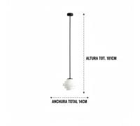 Lámpara colgante retro Hive con tulipa Blanca 14 L